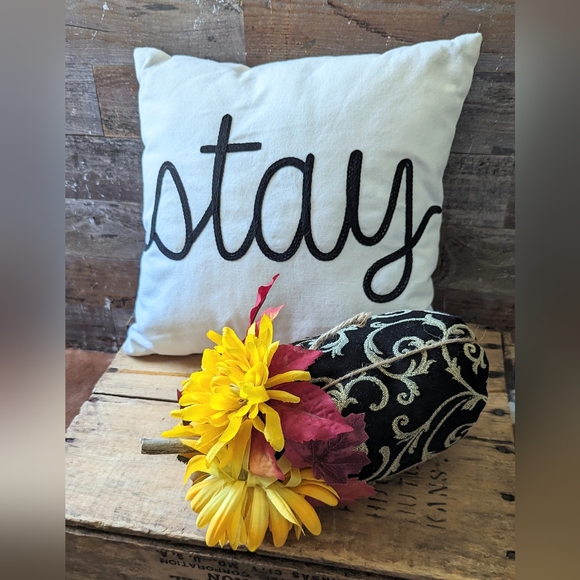 Autumn Throw Pillow and Stuffed Floral Pumpkin Set - Picture 2 of 12